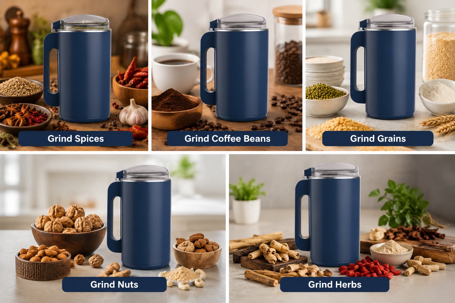 Multipurpose Dry Grinder grinding spices, coffee beans, grains, nuts and herbs